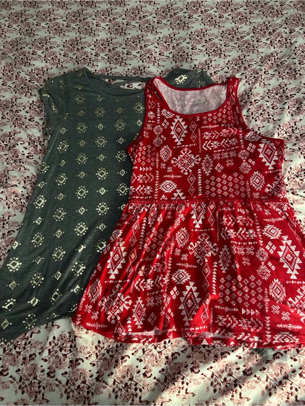 Set of two aztec print Justice brand size 16 girl’s tops
